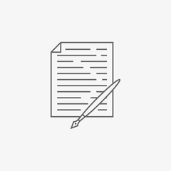 pen with paper vector icon