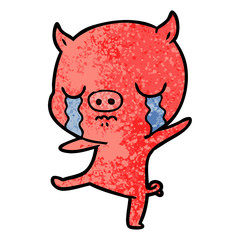 cartoon pig crying