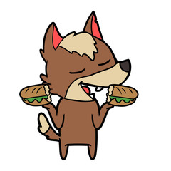 cartoon wolf laughing