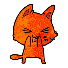 cartoon cat hissing