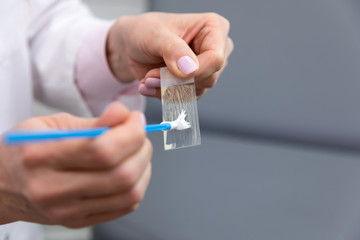 Gynecology consultation. Doctor taking analysis of Vaginal Smear
