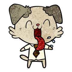 cartoon panting dog