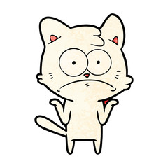 cartoon nervous cat