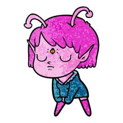 cartoon alien girl