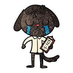 cute cartoon dog crying