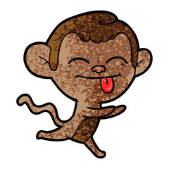 funny cartoon monkey running