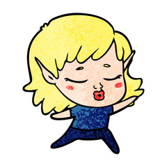 pretty cartoon elf girl