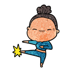 cartoon peaceful old woman