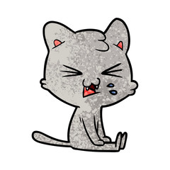 cartoon cat hissing