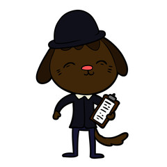 happy cartoon office worker dog