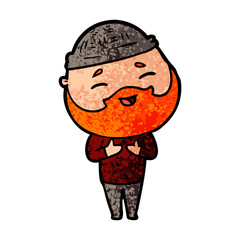 cartoon happy bearded man