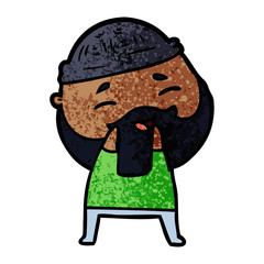 Obraz premium cartoon happy bearded man