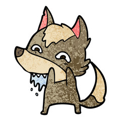 cartoon hungry wolf