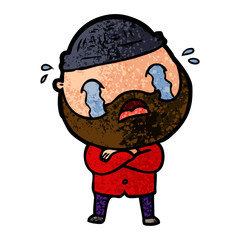cartoon bearded man crying