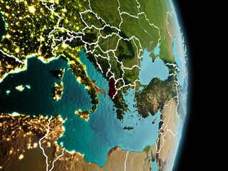 Morning over Albania on Earth