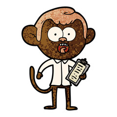 cartoon shocked monkey