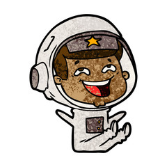 cartoon laughing astronaut