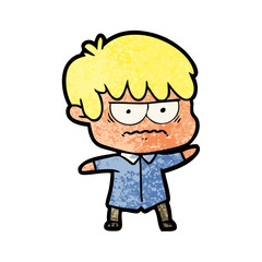 annoyed cartoon boy