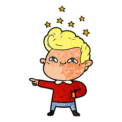 cartoon excited man