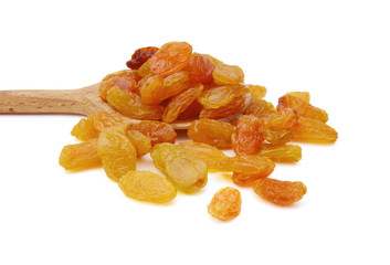 Tasty raisins isolated on the white background