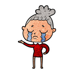 cartoon crying woman