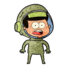 cartoon surprised astronaut