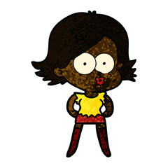 cartoon girl pouting