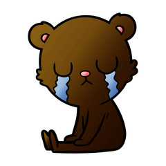 crying bear cartoon character