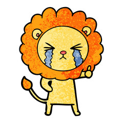 cartoon crying lion