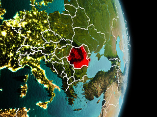 Morning over Romania on Earth