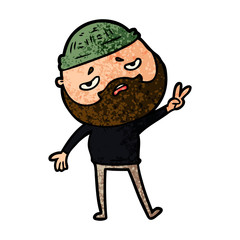 cartoon worried man with beard