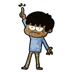 annoyed cartoon boy