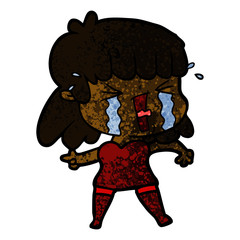 cartoon woman in tears