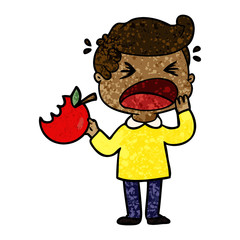 cartoon shouting man with bad tooth