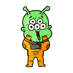 happy cartoon alien