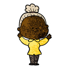 cartoon happy old woman
