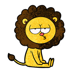cartoon bored lion