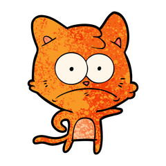 cartoon nervous cat