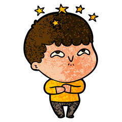 cartoon amazed boy