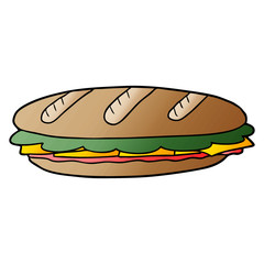 cartoon baguette sandwich