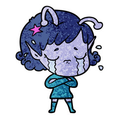 cartoon crying alien girl