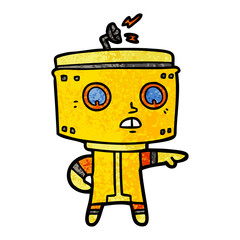 cartoon robot accusing