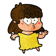 cartoon whistling girl