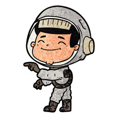 happy cartoon astronaut
