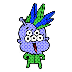 happy cartoon alien