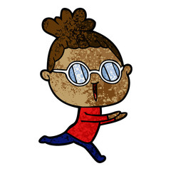cartoon woman wearing spectacles