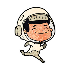 happy cartoon astronaut