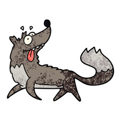 cartoon hungry wolf