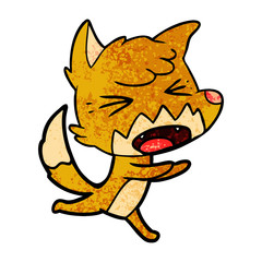 angry cartoon fox running