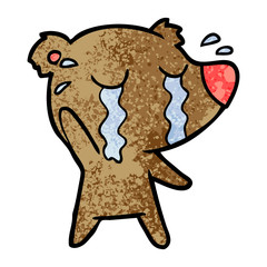 cartoon crying bear